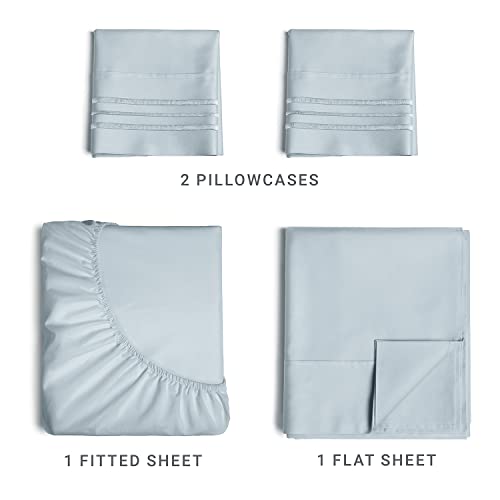 Queen Size Sheet Set - Breathable & Cooling - Hotel Luxury Bed Sheets - Extra Soft - Deep Pockets - Easy Fit - 4 Piece Set - Wrinkle Free - Comfy – White – 4 PC
