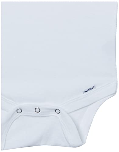Gerber Baby 8-Pack Short Sleeve Onesies Bodysuits, Solid White, Preemie
