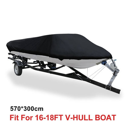 X AUTOHAUX 540/570/700 x 280/300CM 210D Trailerable Boat Cover Waterproof Fishing Ski Bass Speedboat V-shape Blue Boat Cover