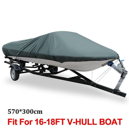 X AUTOHAUX 540/570/700 x 280/300CM 210D Trailerable Boat Cover Waterproof Fishing Ski Bass Speedboat V-shape Blue Boat Cover