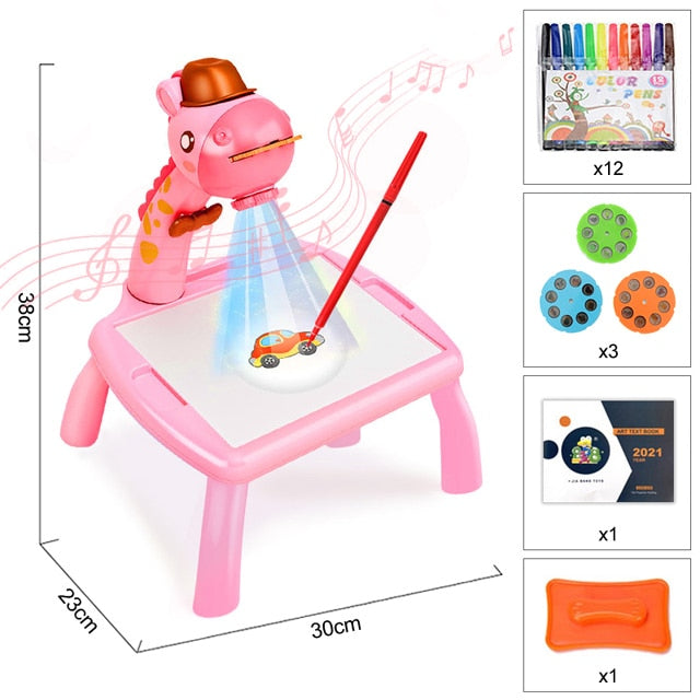 The FUN Light™ Children's Art Drawing Projector & Table
